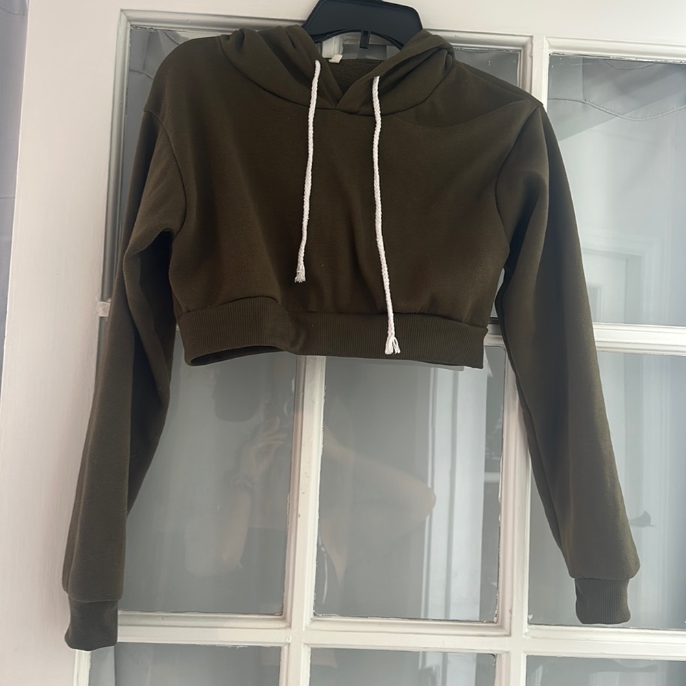 Cropped mini hoodie hooded sweatshirt